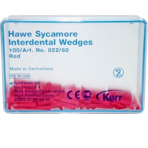 822/60 Клинья Sycamore Interdental деревянные красные (100шт), Kerr Hawe 00000909436 - фото 437447