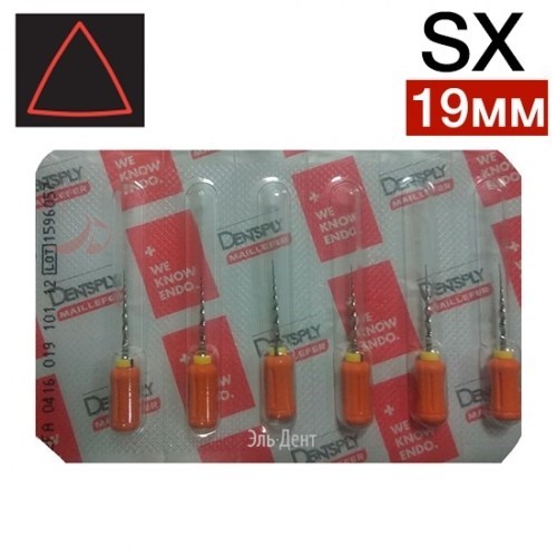 ProTaper  ручной SX (19мм) (6шт.) оран. 00000002491 - фото 447743