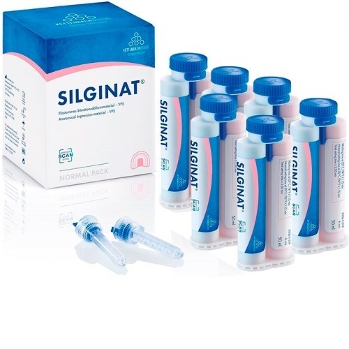 Silginat Normal pack ручного замешивания (6 карт. x 50 ml, 6 mixing tips)-монофазный А-силикон с альгинатоподобной консистенцией, 13846 Kettenbach Dental 1231913594 - фото 450252