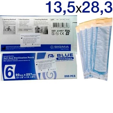 Пакеты для стерилизации Sigma (13,5х28,3см) 200шт. Dispodent 00000909423 - фото 452073
