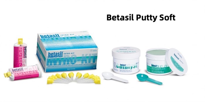 Слепочная масса А-силиконовая Betasil Putty Soft A60 НАБОР (2 х 300 мл база, 2 х 50 корригирующий слой, насадки) 88691 - фото 456745