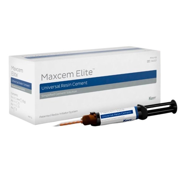 Maxcem Elite™ Mini Kit-(прозрачный) композитный цемент двойного отверждения для коронок, мостовидный протез, 1 двойной шприц , 15 насадок. 34057 - фото 456915