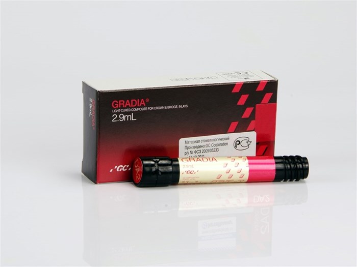 Gradia (Dentin) A3,5 - материал реставрационный светоотверждаемый микрокерамический гибридный композитный материал, шприц 2,9 г. 0110195GcA3.5 - фото 461437