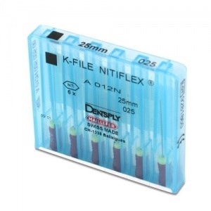 K-File Nitiflex N25 L25 6 шт. - каналорасширитель ручной супергибкий из NiTi сплава A012N02502512 - фото 464338