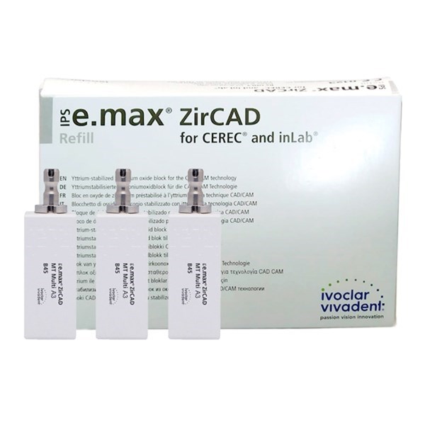IPS e.max ZirCAD CEREC MT Multi - блоки из оксида циркония, цвет C2, B45, 3 шт 694551 - фото 476775