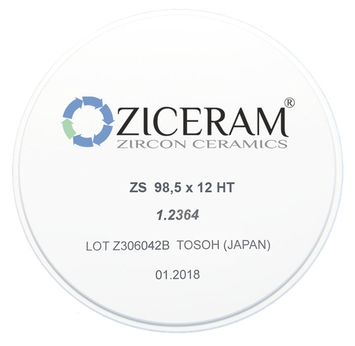 Заготовки диоксида циркония ZICERAM ZS 98,5 x12HT, супертранслюцентные ZS98-5x12HT - фото 478799