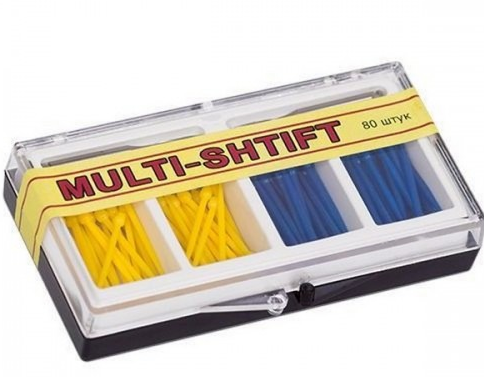 Штифты беззольные MULTI-SHTIFT комплект по 40 шт, 2 размера (желтые 1,2 мм, синие 1.6 мм) уп/80 шт. 11007 - фото 481848