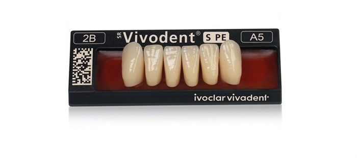 Зубы SR Vivodent PE Набор из 6 зубов Chromascop фронт.низ. A7 2В. 505182 - фото 485582