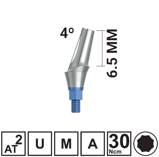 Абатмент угловой VEGA RV 15 грд., H6,5/GH2 мм, с винтом, арт: 18 10 55 181055 - фото 490527