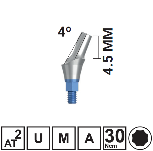Абатмент угловой VEGA RV 25 грд., H4,5/GH2 мм, с винтом, арт: 18 10 57 181057 - фото 490854