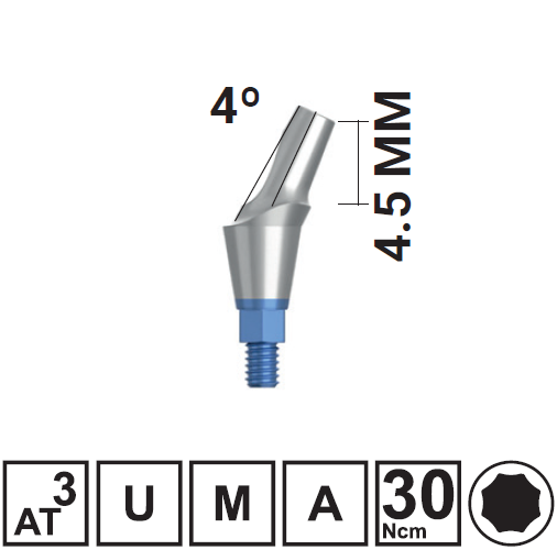 Абатмент угловой VEGA RV 25 грд., H4,5/GH3 мм, с винтом, арт: 18 10 58 181058 - фото 490895