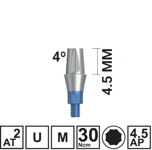 Абатмент прямой VEGA RV H4,5/GH2 мм, с винтом, арт: 18 10 49 181049 - фото 491785