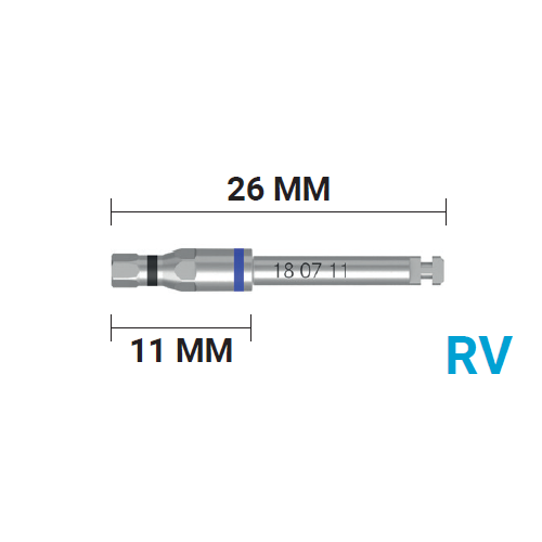 Имплантовод для наконечника VEGA RV короткий, синий, арт: 18 07 11 180711 - фото 493582