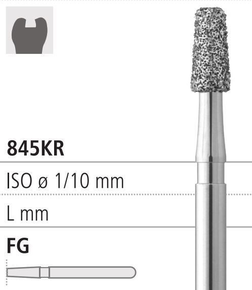 Боры стоматологические алмазные FG 845KR/016, зол., 6шт. ISO код 314544514016., арт: FG407R/6 GB FG407R/6GB - фото 502282