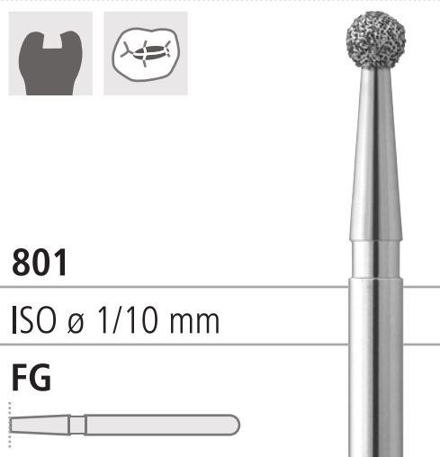 Боры стоматологические алмазные FG 801/017, красный, 1шт. ISO код 314001514017., арт: FG4201/1 FG4201/1 - фото 502609