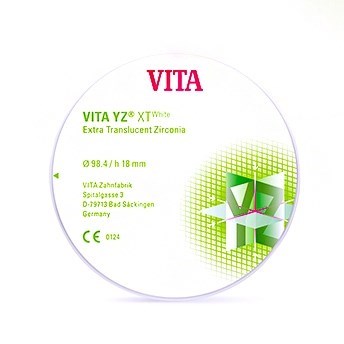 VITA YZ XT White - экстра транслюцентный цирконий (диоксид циркония), неокрашенный (белый), 98,4х18 мм EDWYX6981800 - фото 516224