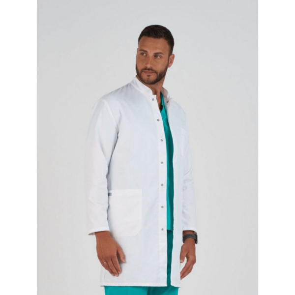Халат мужской BS833 на кнопках, белый, 46 BS833-WHT-46 - фото 523711