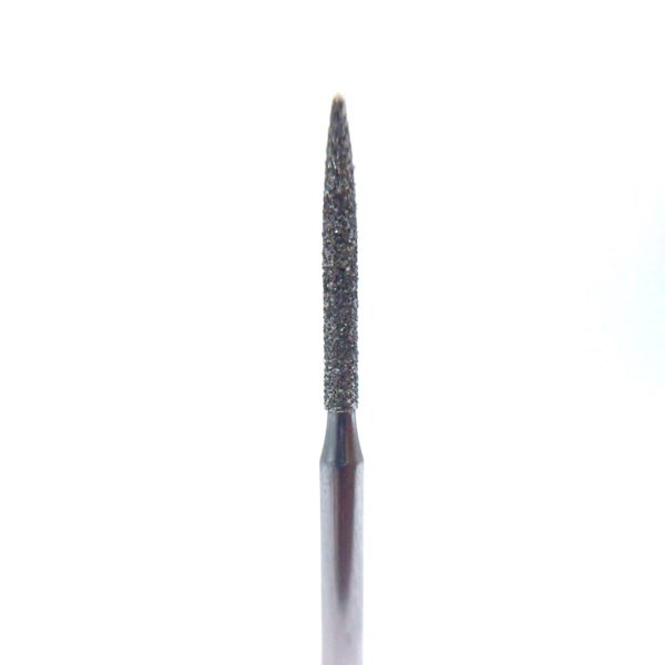 Бор алмазный 863, пуля (острая топеда), D=1,4 мм, L=10 мм, турбинный наконечник, стандартный хвостовик, красный (μ=45 мк) F863/014 - фото 532546