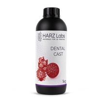 Фотополимер HARZ Labs Dental Cast Cherry для LCD/DLP принтеров, 1 литр (выгораемый) DentalCastCherry