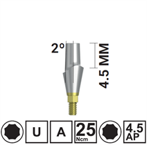 Абатмент прямой VEGA MV H4,5/GH3 мм, с винтом, арт: 18 10 86 181086