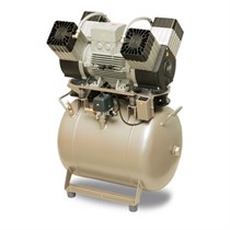EKOM DK50 4VR/50 - безмасляный компрессор для 4-x стоматологических установок без кожуха, без осушителя, с ресивером 50 л 406701105-100