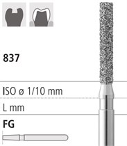 Боры стоматологические алмазные FG 837/010, красн., 6шт. ISO код 314111514010, арт: FG4036/6 FG4036/6