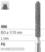 Боры стоматологические алмазные FG 886/014, бел., 6шт. ISO код 314131514014, арт: FG3124L/6 FG3124L/6