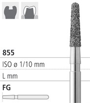 Боры стоматологические алмазные FG 855/012, 1 шт. ISO код 314197524012, арт: FGD16/1 FGD16/1