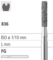 Боры стоматологические алмазные FG 836/015, черн., 6шт. ISO код 314110544015, арт: FG114/6 CB FG114/6CB
