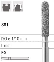 Боры стоматологические алмазные FG 881/010, зеленый, 1шт. ISO код 314141534010, арт: FG309/1 C FG309/1C