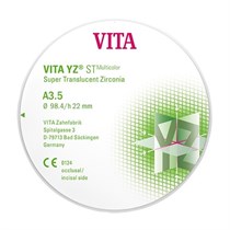 VITA YZ ST Multicolor - супер транслюцентный диоксид циркония, в цветах естественных зубов, цвет A3.5, 98,4х22 мм EDMYS7982239