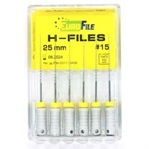 H-Files - ручные файлы, 25 мм, №15, сталь, 6 шт 1832025015-/-18302025015