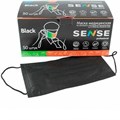 Маски SENSE" ЧЕРНЫЕ 3-х слойные на резинке (50 шт) 0001915377 - фото 448789
