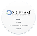 Заготовки диоксида циркония ZICERAM с оттенком А3 98,5 x22T, транслюцентные A398-5x22T - фото 478860