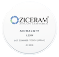 Заготовки диоксида циркония ZICERAM с оттенком A35 98,5 x22HT, супертранслюцентные A3.598-5x22HT - фото 479070