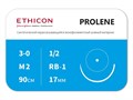 Пролен 3/0, колющая игла 17 мм, 90 см, 1/2 окр, ETHICON (США) W8558 - фото 494335