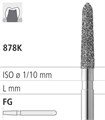 Боры стоматологические алмазные FG 878K/016, черный, 1 шт. ISO код, арт: FG182/1 CB FG182/1CB - фото 502615
