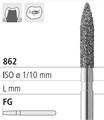 Боры стоматологические алмазные FG 862/016, 6шт. ISO код 314249524016, арт: FG311/6 FG311/6 - фото 502790
