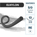 Полиамид ELNYLON — нерассасывающаяся нить, 3/8, колющая игла с квадратным телом 13 мм, толщина 5/0 (1), 75 см, 12 шт 50N7DRE13 - фото 503829